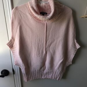 NWOT MARBLE Soft Pink Cowl Neck Poncho Sweater